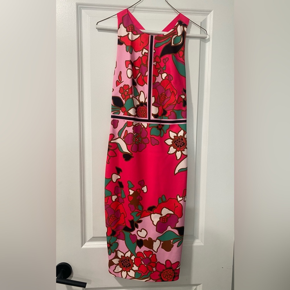 Ted Baker London Pink Floral Midi Dress